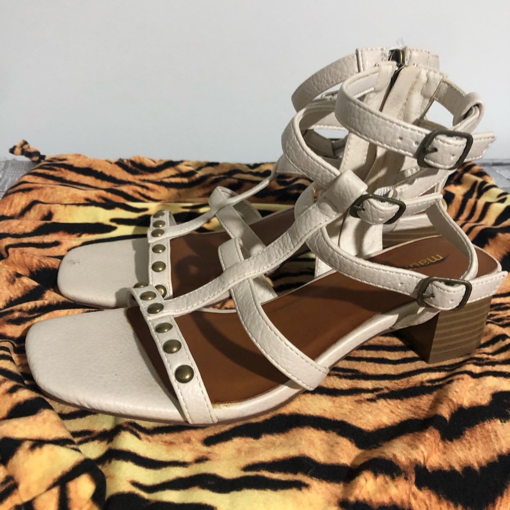 Cream Strappy Heeled Sandals